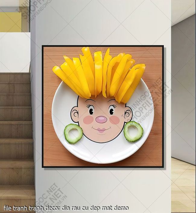 file tranh tranh decor dia rau cu dep mat